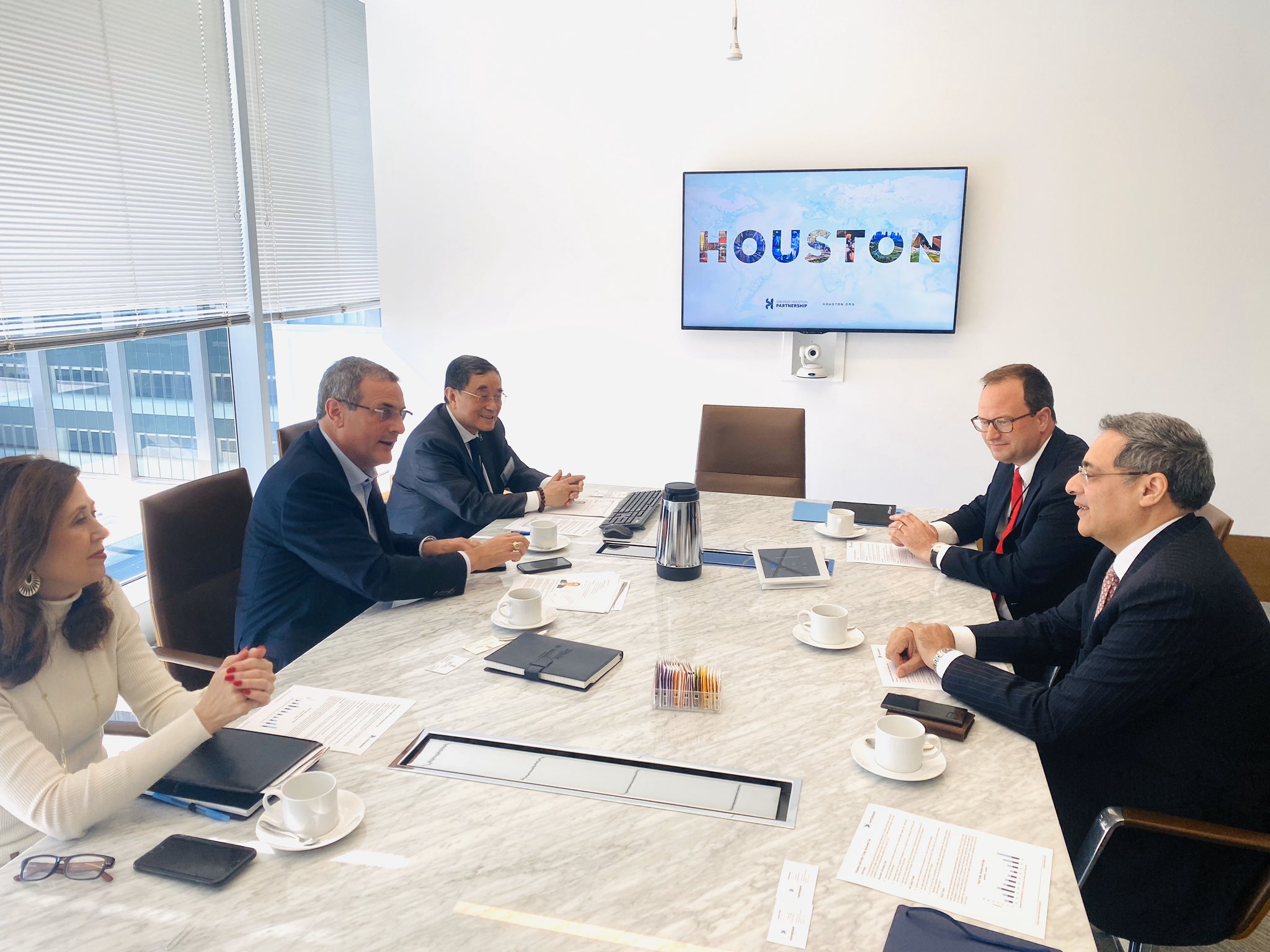 Consul General met Bob Harvey CEO Greater Houston Partnership and others members on February 14, 2020